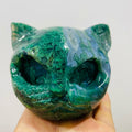 Natural Moss Agate Cat Carving for Home Decor product view 1