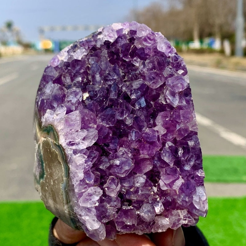 Purple amethyst geode cluster product view