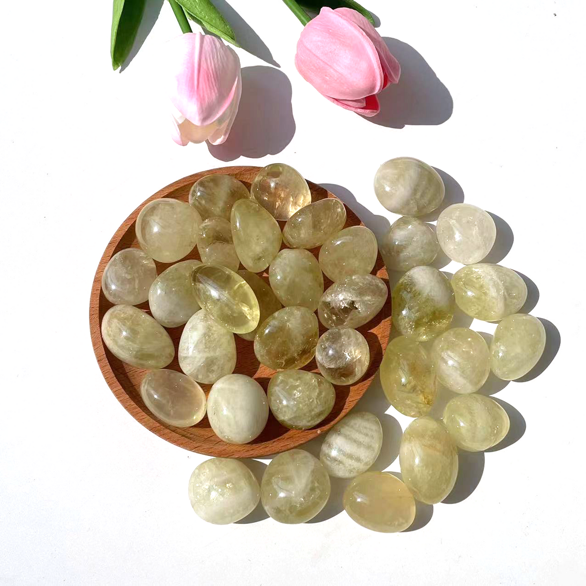 Natural Citrine and Quartz Tumbled Stones for Home Decor product view 1