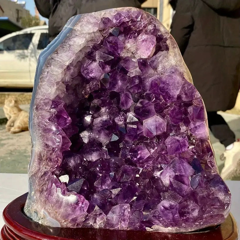 Uruguay amethyst geode cluster stand product view