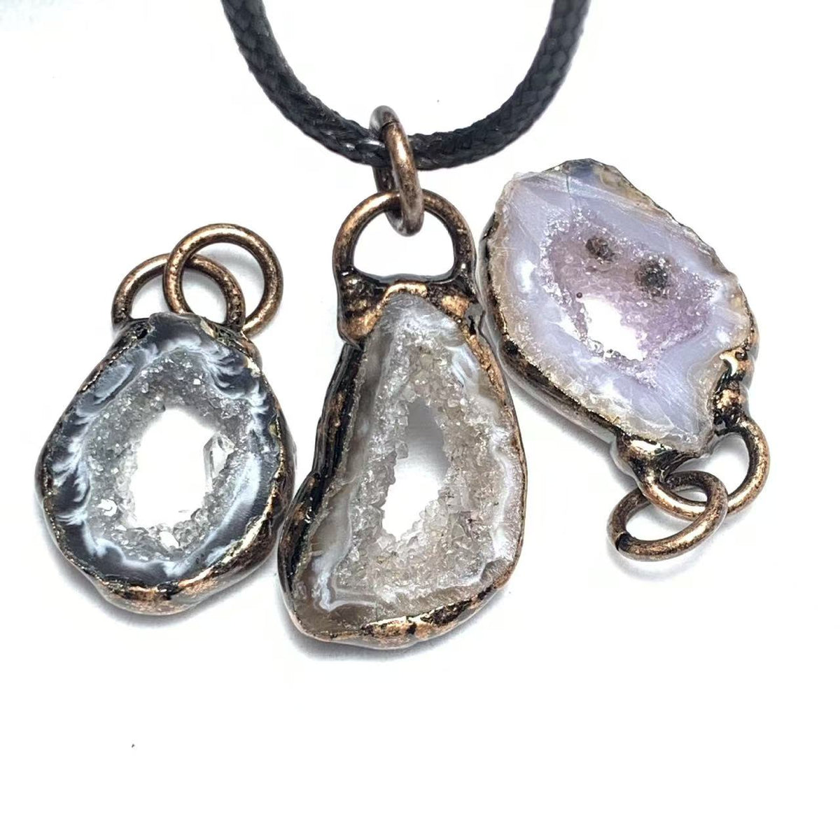 Natural Amethyst and Agate Pendant for Jewelry product view 1