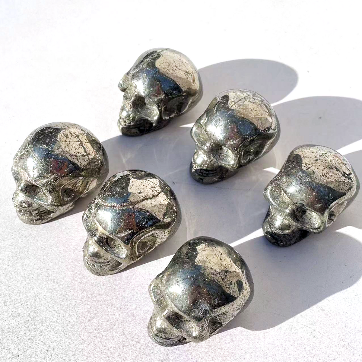 Natural Pyrite Skull Carving for Home Decor product view 1