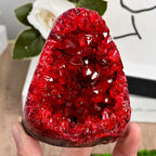 Red amethyst geode cluster product view