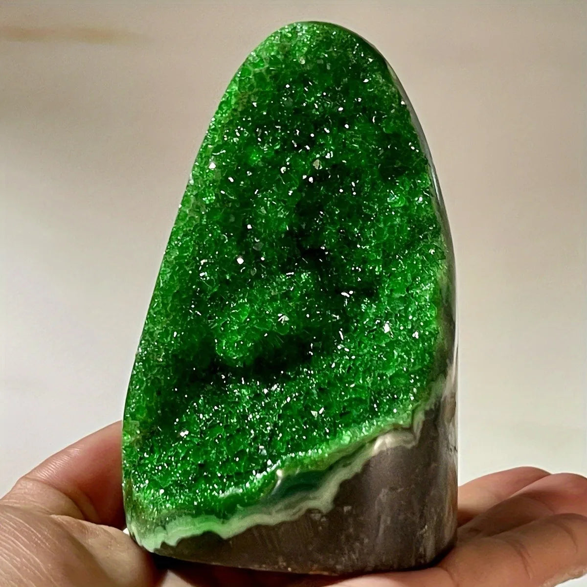 Rainbow quartz geode cluster product view 2