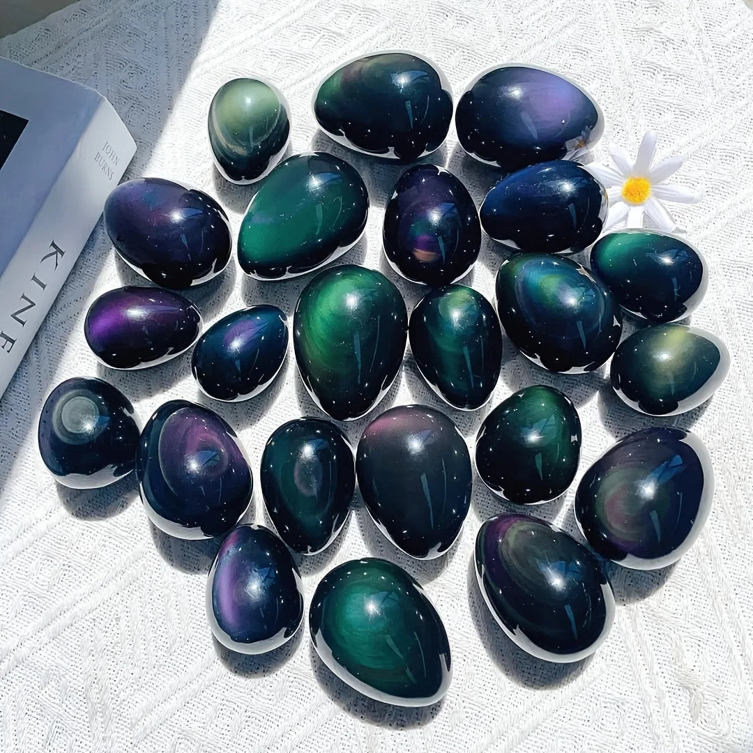 Rainbow obsidian collector stone product view