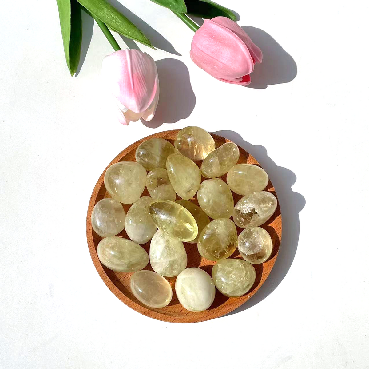 Natural Citrine and Quartz Tumbled Stones for Home Decor product view 2
