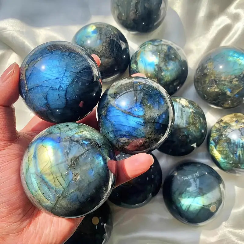 Labradorite sphere blue flash product view 2