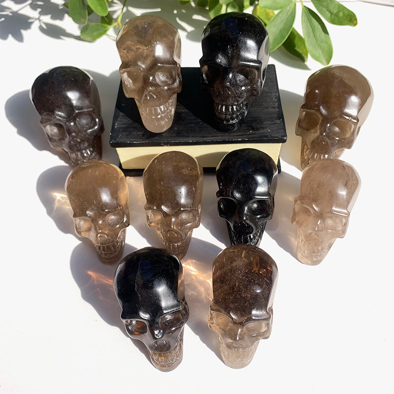 Natural Smoky Quartz Skull Carving for Home Decor product view 2