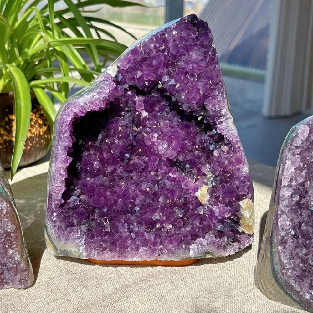 Rainbow quartz geode cluster product view 3