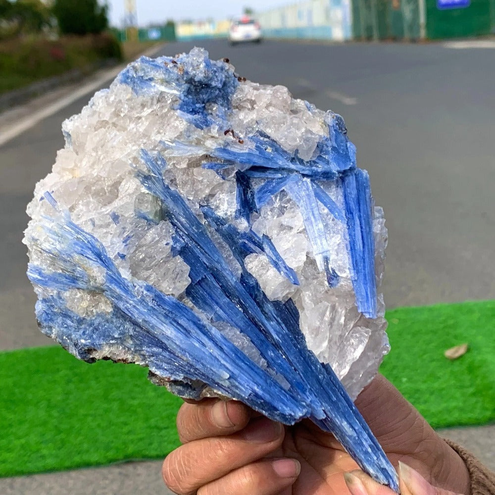 Blue kyanite mineral specimen close-up