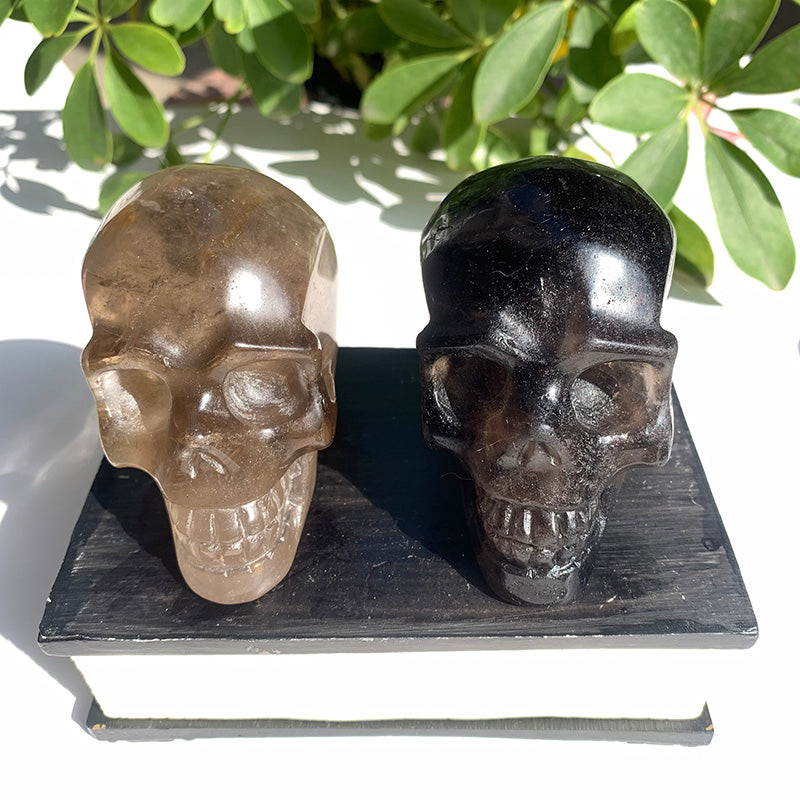 Natural Smoky Quartz Skull Carving for Home Decor product view 4