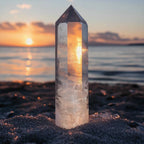 Natural clear quartz tower reference view