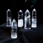 Natural clear quartz tower reference view