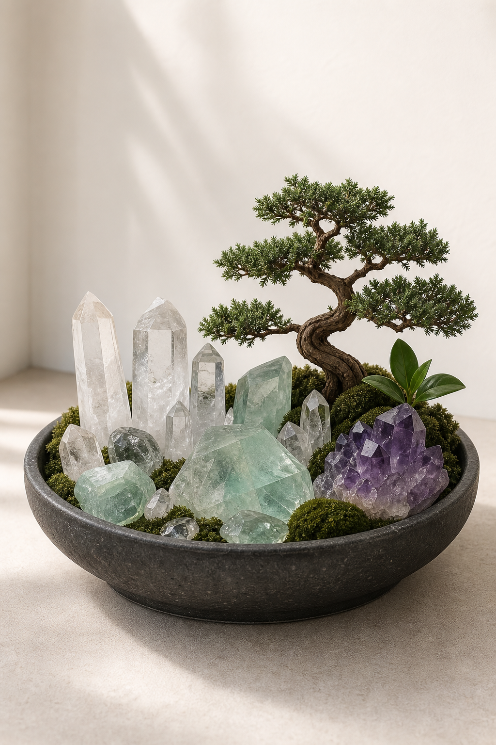 Crystal bonsai and display tray project
